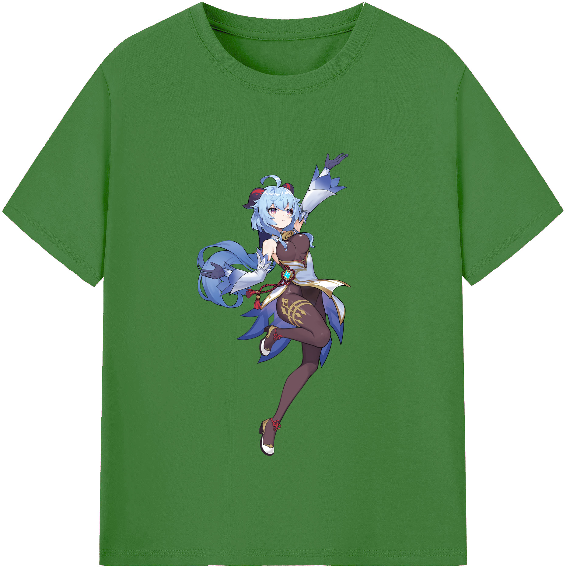 げんし神 甘雨 かんう genshin Ganyu レディースカジュアルプリントTシャツ（綿100％）
